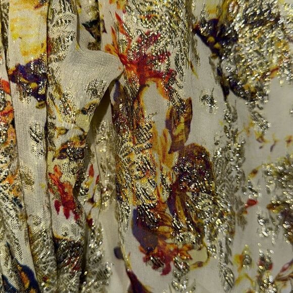 FREE PEOPLE BY ROCOCO SANDS METALLIC FLORAL PRINT MINI DRESS NWT - Picture 10 of 12